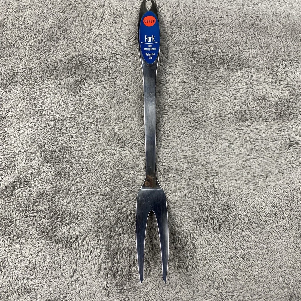 Copco 18/8 Stainless Steel Serving Carving Fork 2 Prong Double Fold‎ Handle 13"
